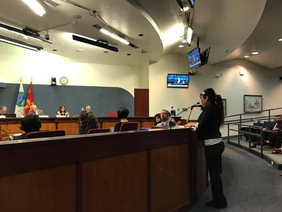 NMT4HC Family Leader providing testimony at ABQ City Council Hearing on Medicaid Buy-in Resolution